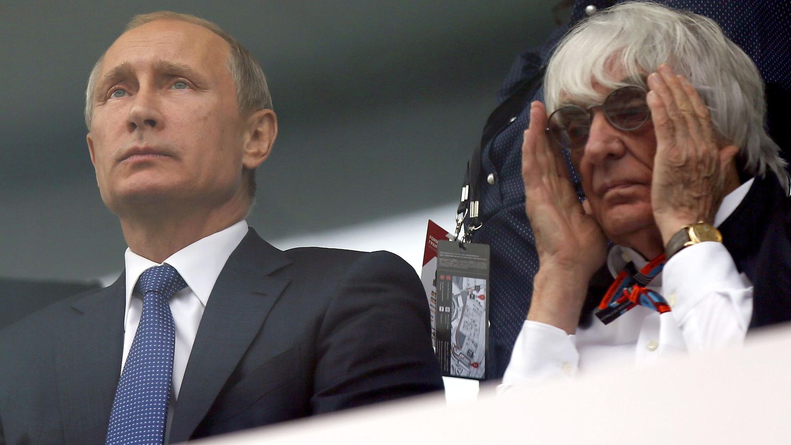 Foto: Bernie Ecclestone junto a Vladimit Putin en el pasado GP de Rusia (Efe)