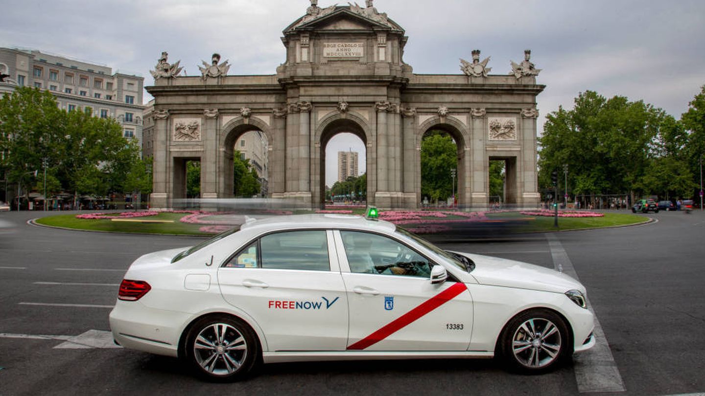 Un taxi de la plataforma FreeNow en Madrid. (Cedida)