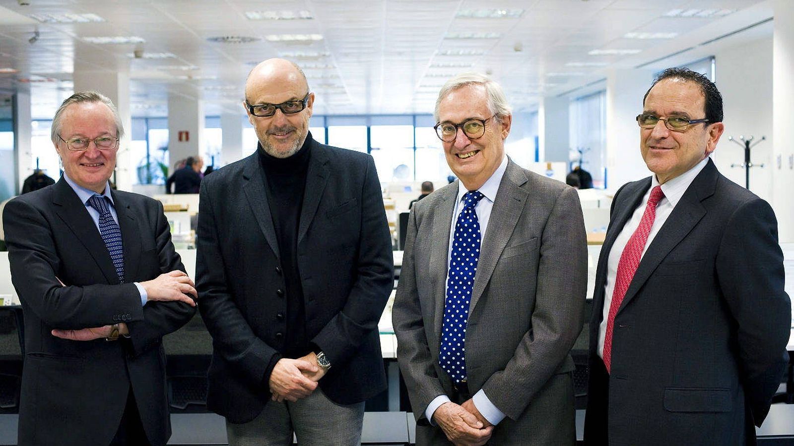Foto: Josep Piqué, Manuel García Durán, Luis Solana y José Wahnon Levy en una foto de archivo