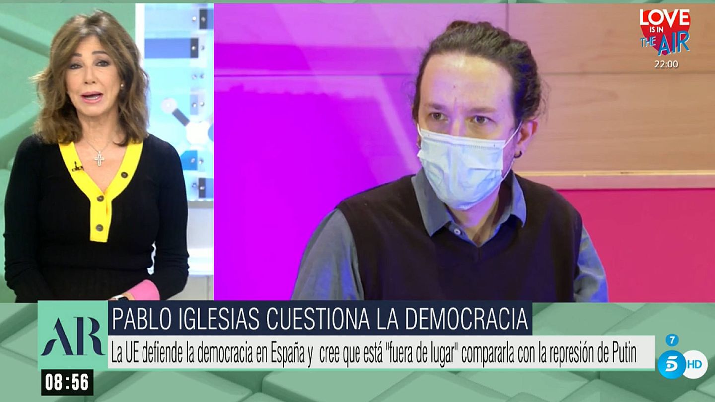 Ana Rosa, hablando de Pablo Iglesias. (Mediaset)