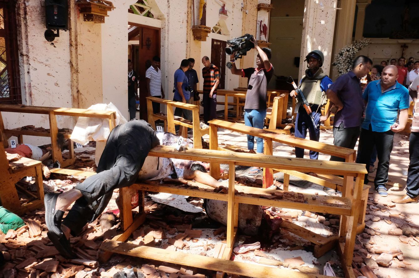 El interior de la iglesia de San Sebastián, en Negombo, Sri Lanka. (Reuters)