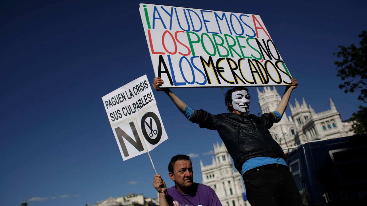 Protesta durante el tercer aniversario del 15-M. (Getty: Rodrigo García)