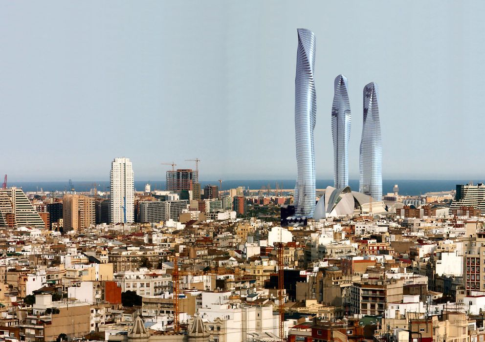 Foto: Proyección de las tres torres que nunca se construyeron