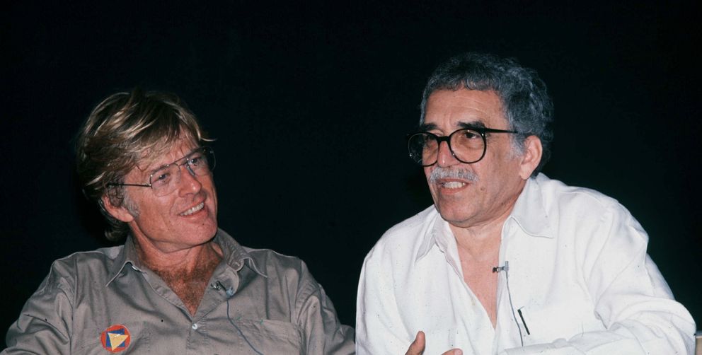 García Márquez junto al actor Robert Redford.