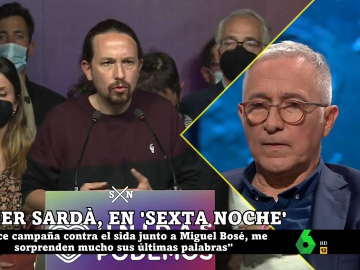 Foto: Xavier Sardà  opinando sobre Iglesias. (La Sexta).