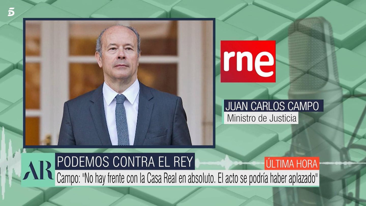 Declaraciones del ministro de Justicia, Juan Carlos Campo. (Mediaset)