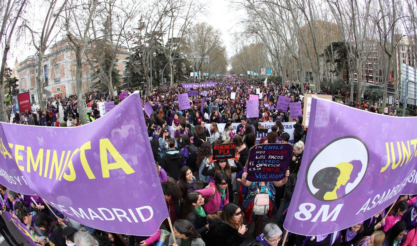 Manifestación por el Día de la Mujer, este domingo en Madrid. (EFE)
