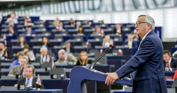 Foto: El presidente de la Comisión Europea, Jean-Claude Juncker, interviene en el debate del estado de la Unión en la Eurocámara. (EFE)
