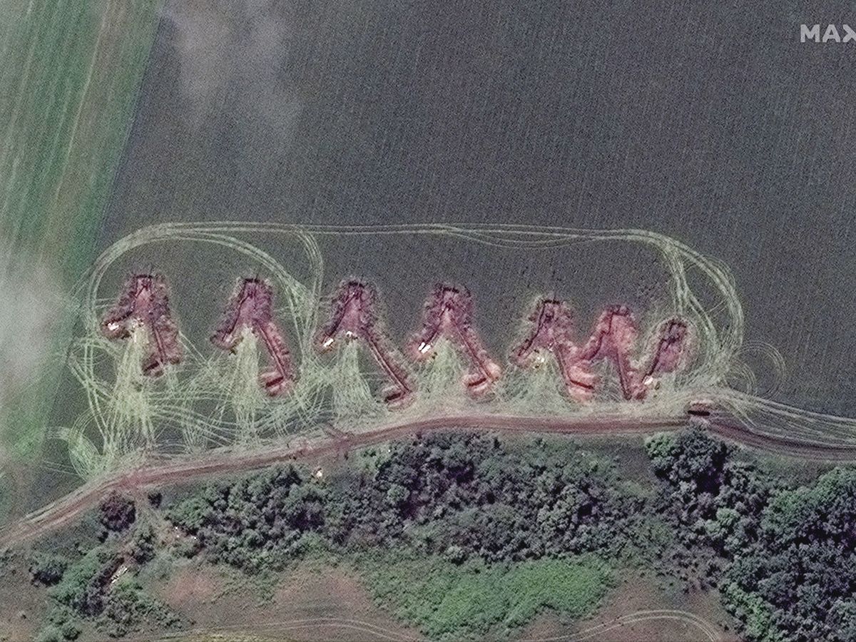 Foto: Imagen por satélite de una zona al norte de Liman donde se desplegó la artillería. (Reiuters)
