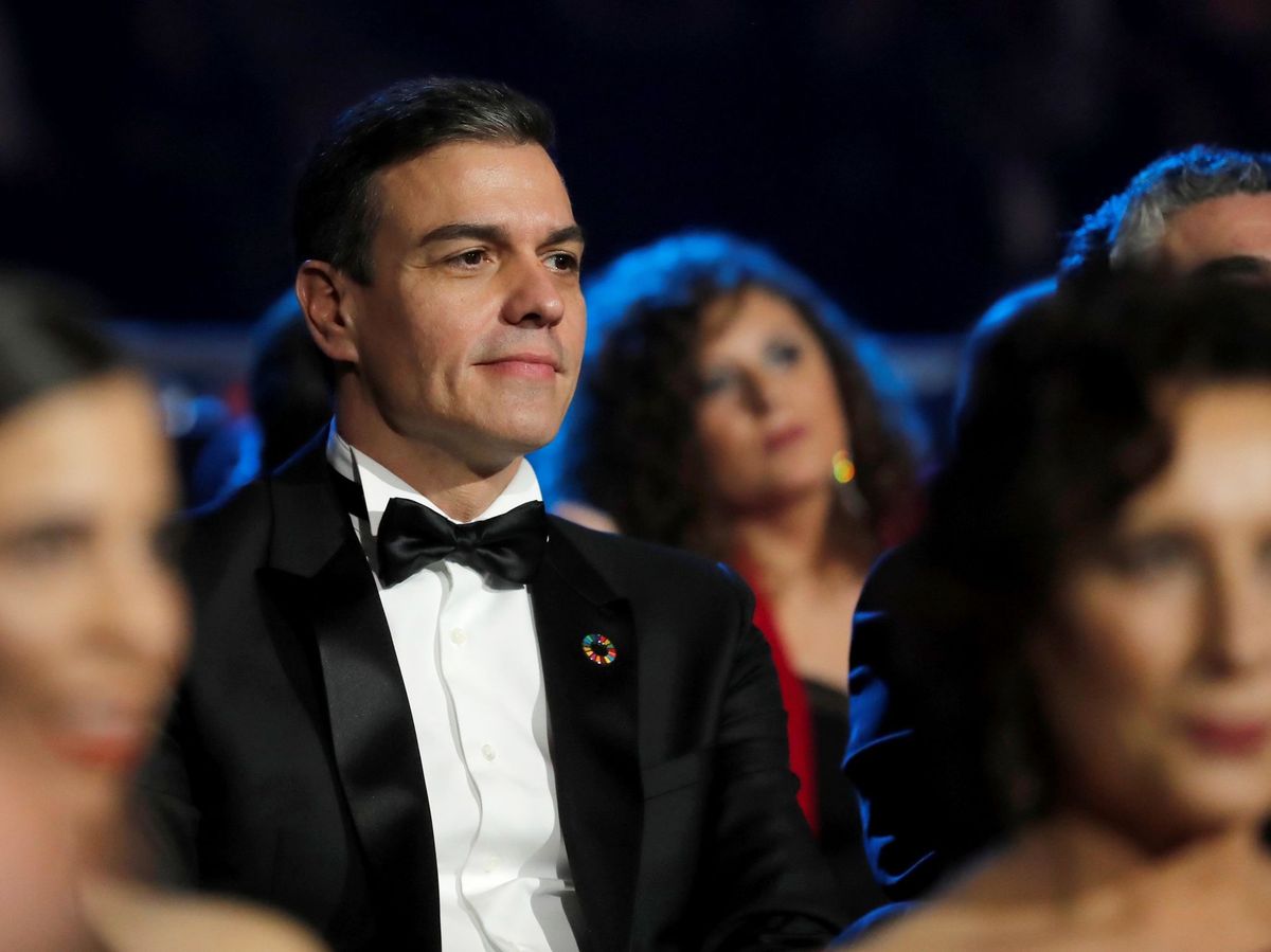 Foto: El presidente del Gobierno, Pedro Sánchez, durante la ceremonia de los Goya 2020 (EFE)
