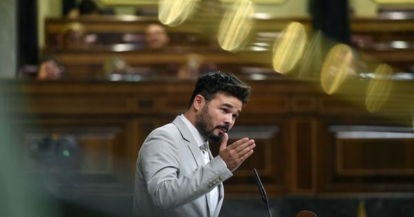 Foto: Gabriel Rufián, durante su intervención en la sesión del pleno del Congreso 
