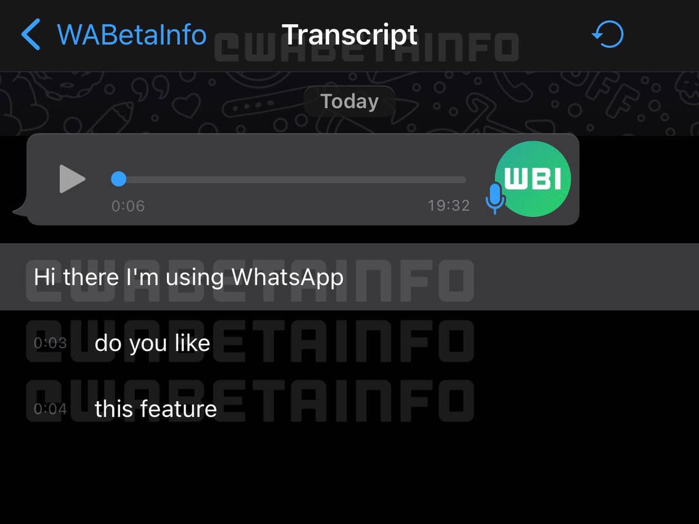 Así sería la nueva función de transcripción de mensajes. (WABetaInfo)