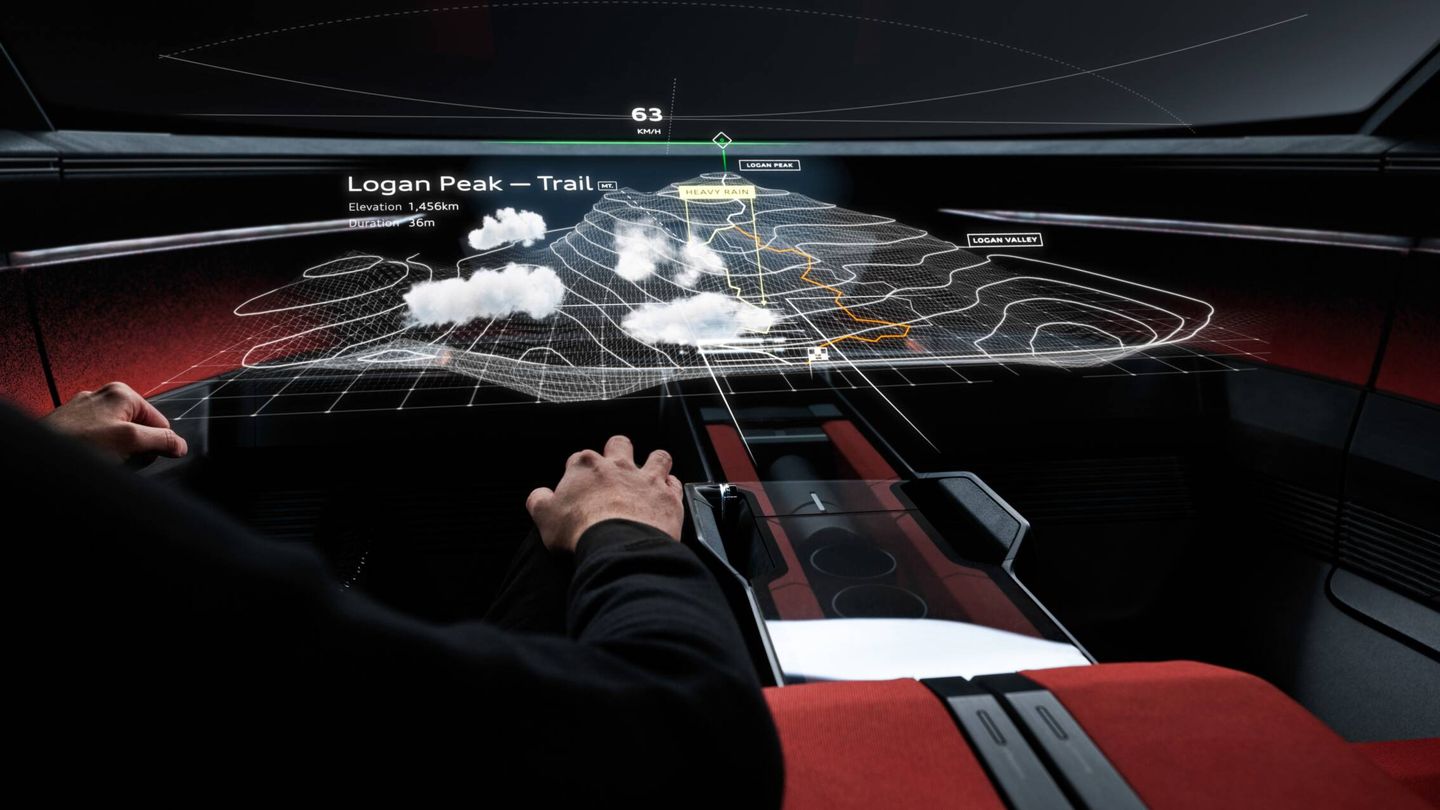 En conducción en modo Off Road, el coche puede representar curvas de nivel y otros efectos gráficos.