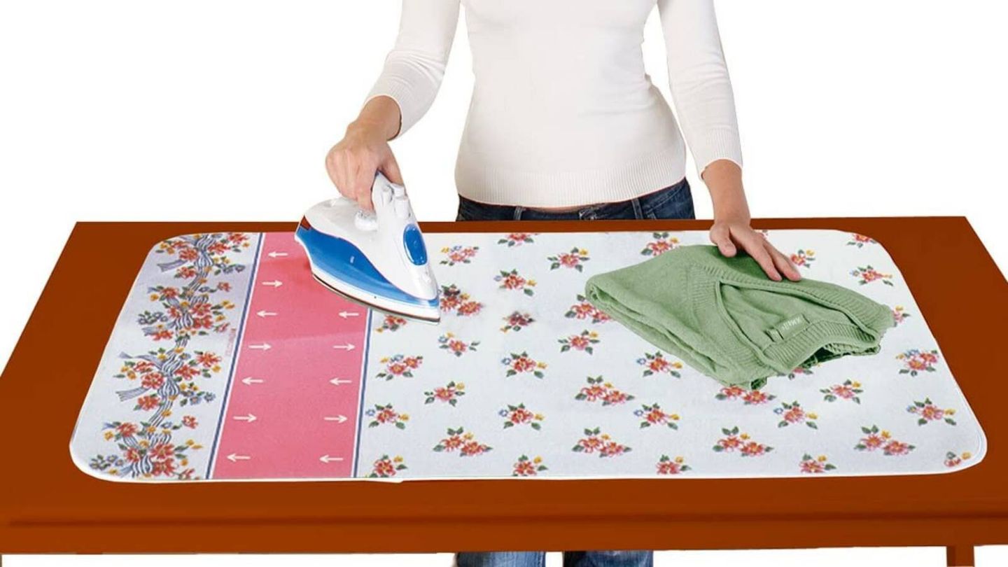 Tabla de planchar de mesa de 23.4 x 14.4 pulgadas, pequeña tabla de  planchar con cubierta resistente al calor y cubierta 100% algodón, mini  tabla de
