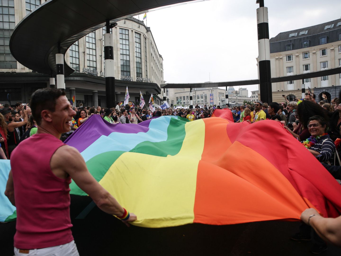 Manifestación del Día del Orgullo en Bruselas. (EFE)