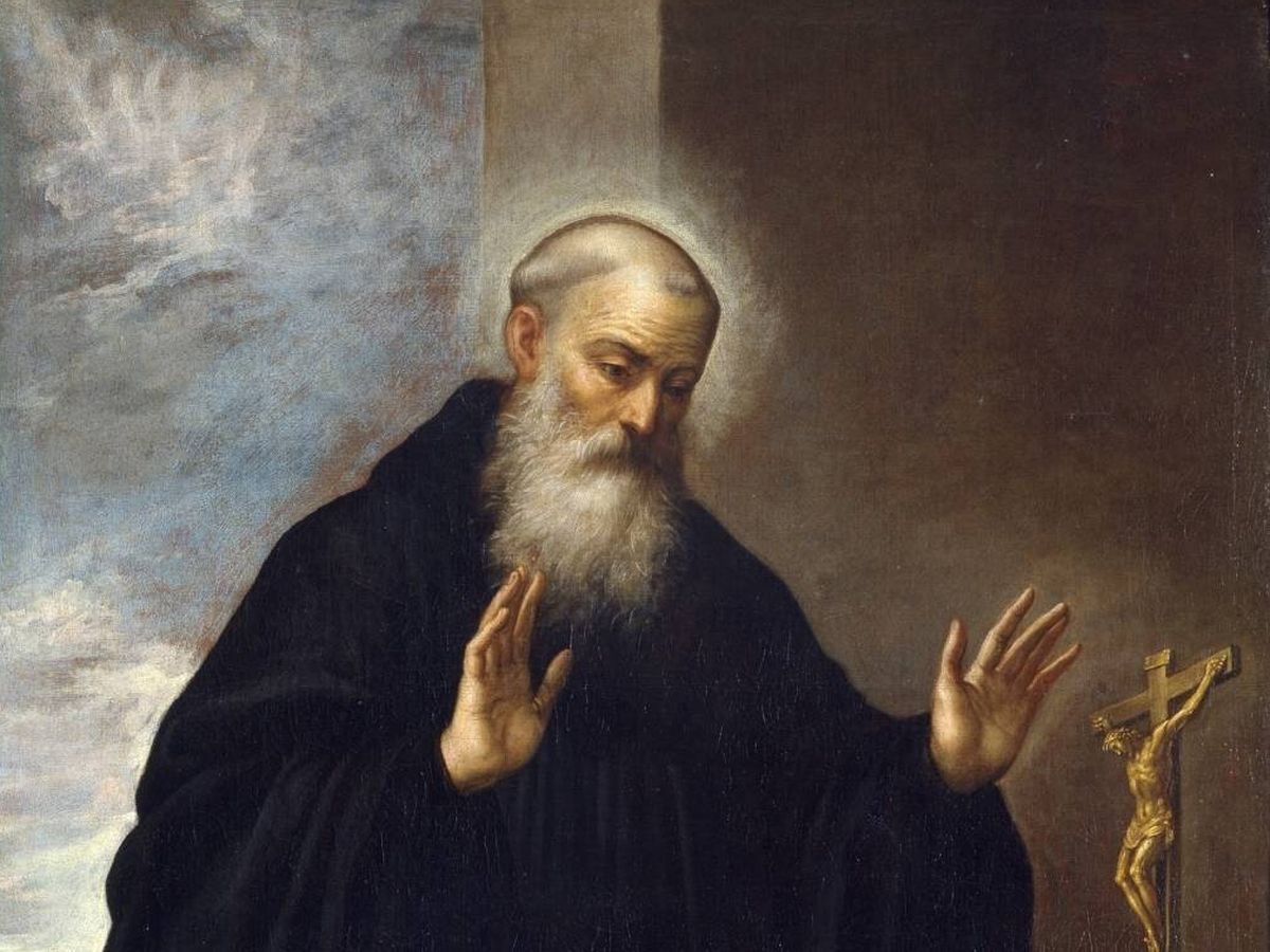 Foto: Representación de San Pedro Celestino, papa, según el pintor Bartolomé Román (Museo del Prado)