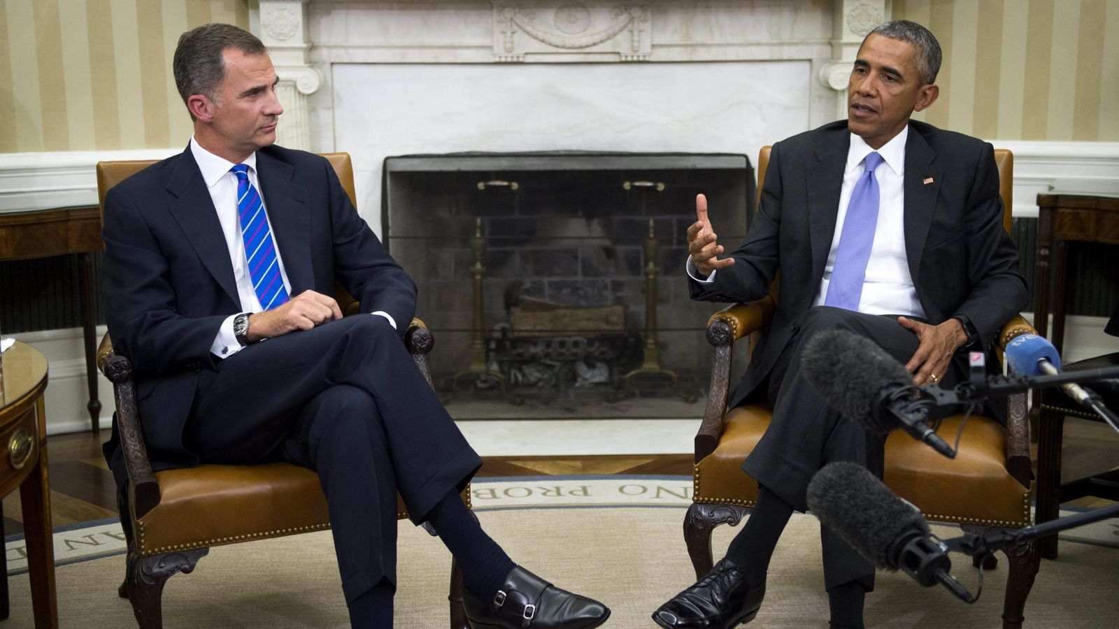 Foto: Encuentro entre el Rey Felipe y Obama en la Casa Blanca. (Efe)