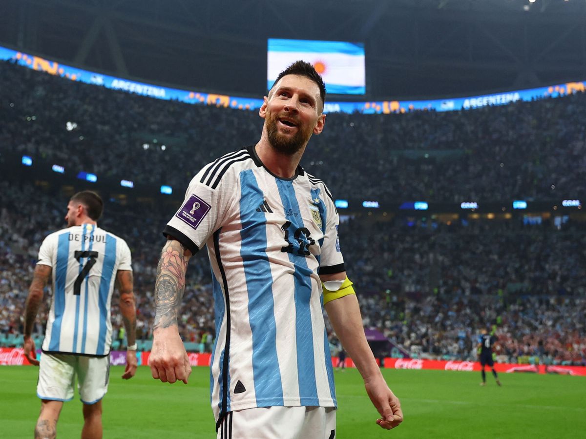 Foto: Messi celebra su tanto. (Reuters/Molly Darlington)