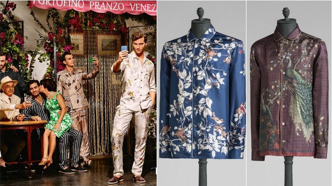 Imagen de la campaña primaveral de 2016 de Dolce & Gabbana junto a dos de sus propuestas para la próxima temporada (D&G)