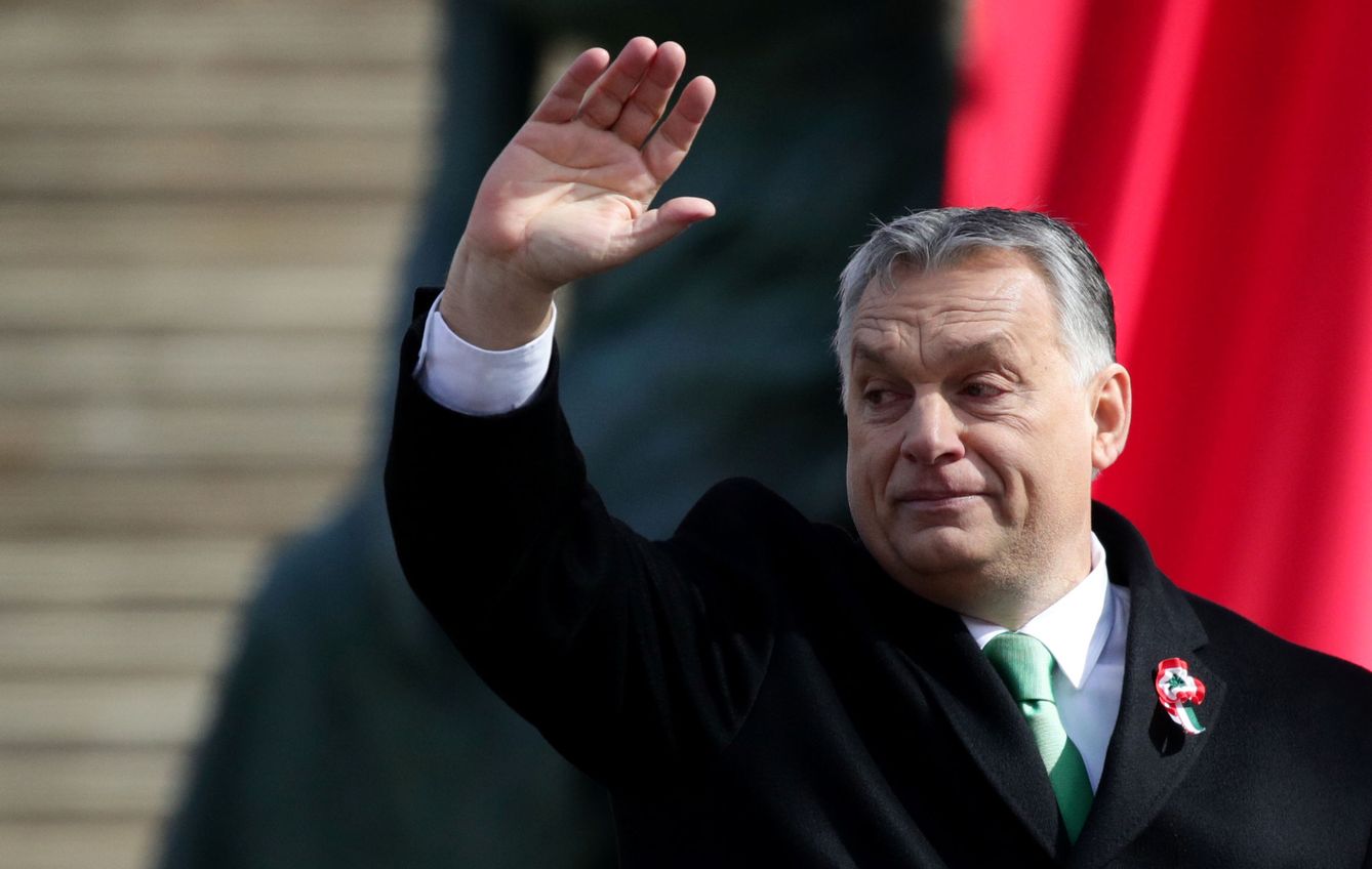 Viktor Orban preside el 15 de Marzo en Budapest el Desfile del Día Nacional de Hungría. (Reuters)