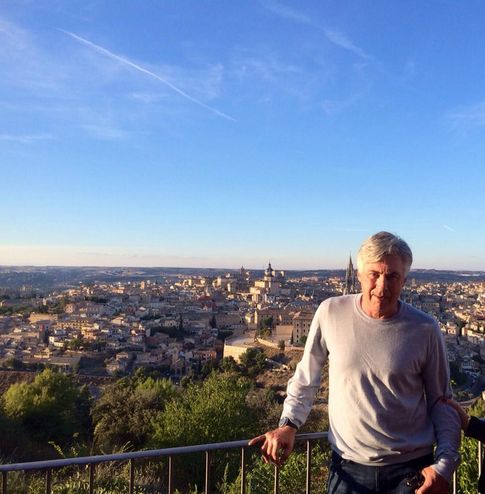 Foto: Carlo Ancelotti este lunes en Toledo desde el Mirador del Valle (Twitter)