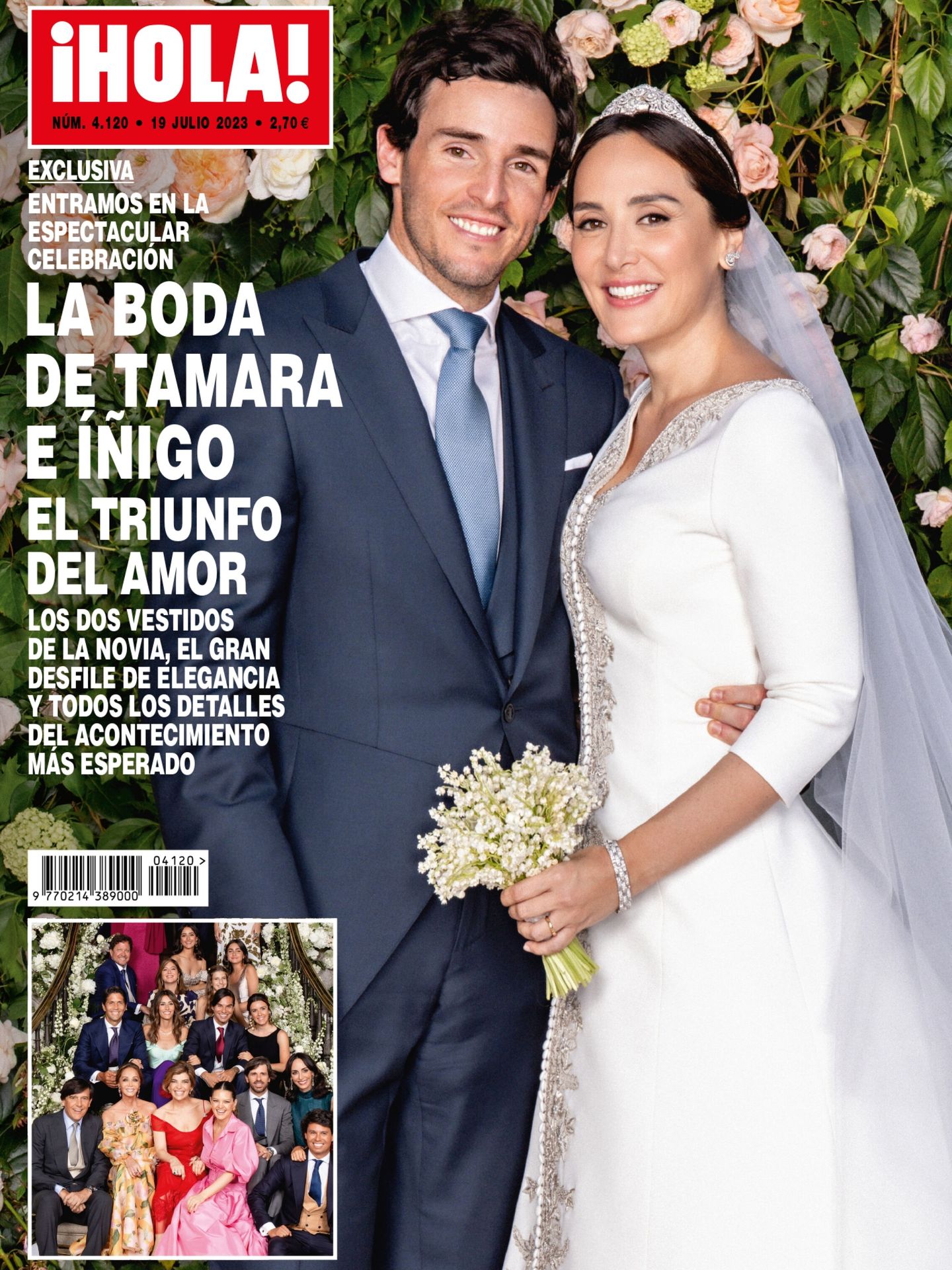 Portada con la boda de Tamara Falcó e Íñigo Onieva. (EFE/Revista ¡Hola!)