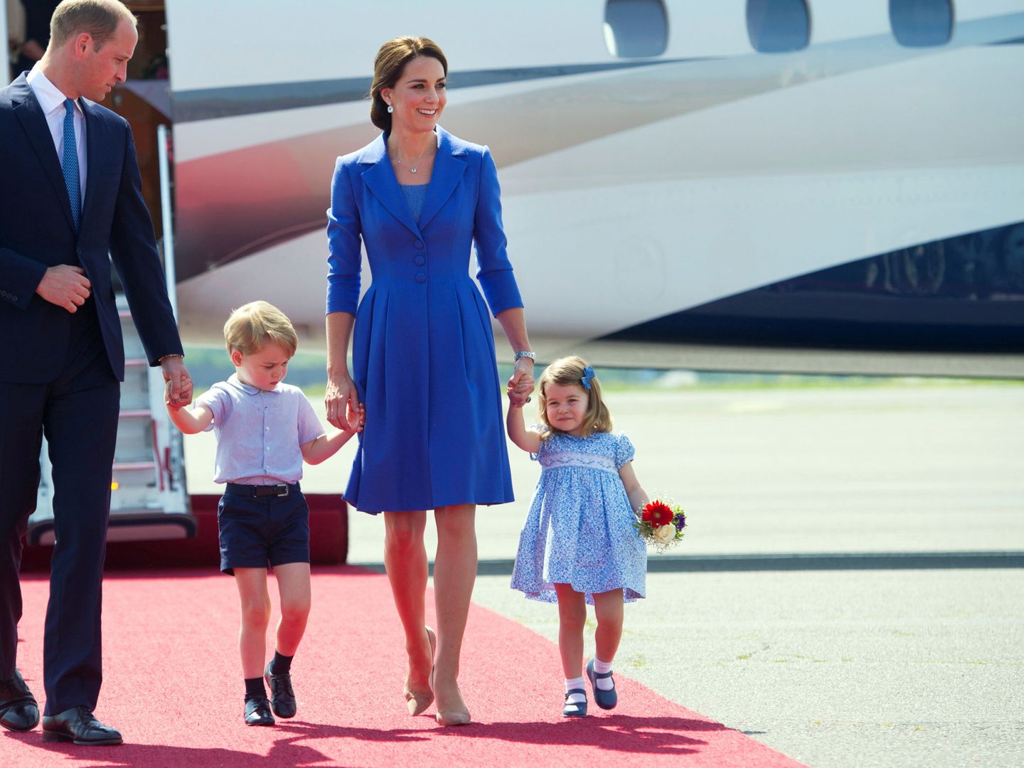 Guillermo y Kate junto a sus dos hijos. (Reuters)