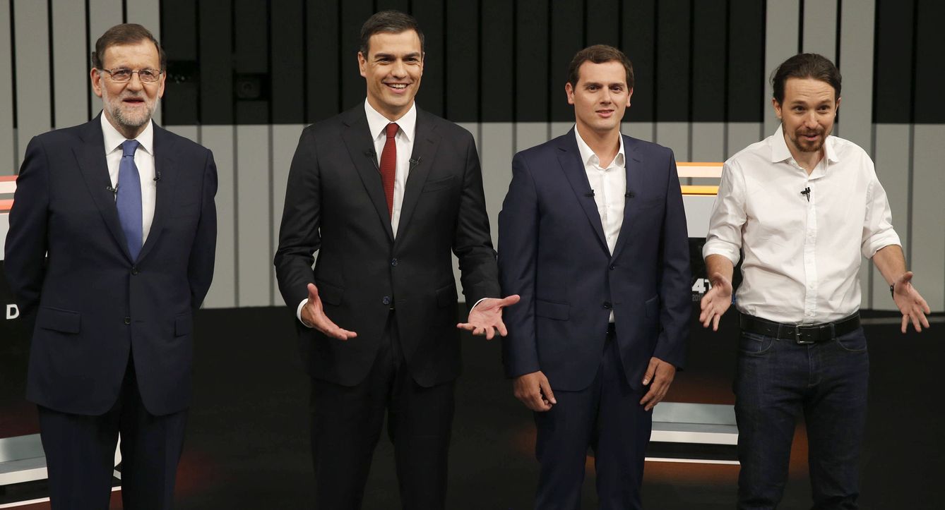 Mariano Rajoy, Pedro Sánchez, Albert Rivera y Pablo Iglesias. (EFE)
