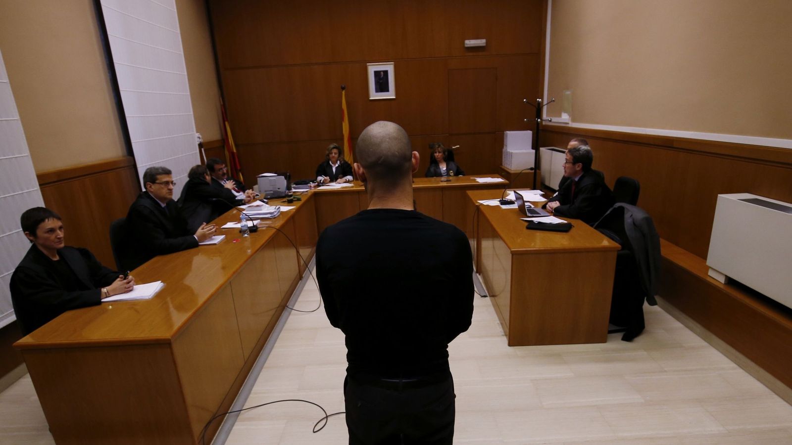 Foto: Mascherano, durante su comparecencia en la Audiencia de Barcelona. (Efe)