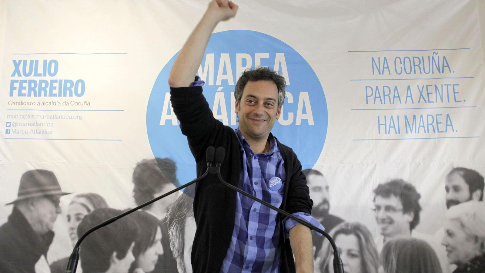 Foto: El candidato de Marea Atlántica a A Coruña, Xulio Ferreiro, comparece tras conocerse los resultados de las elecciones municipales. (EFE)