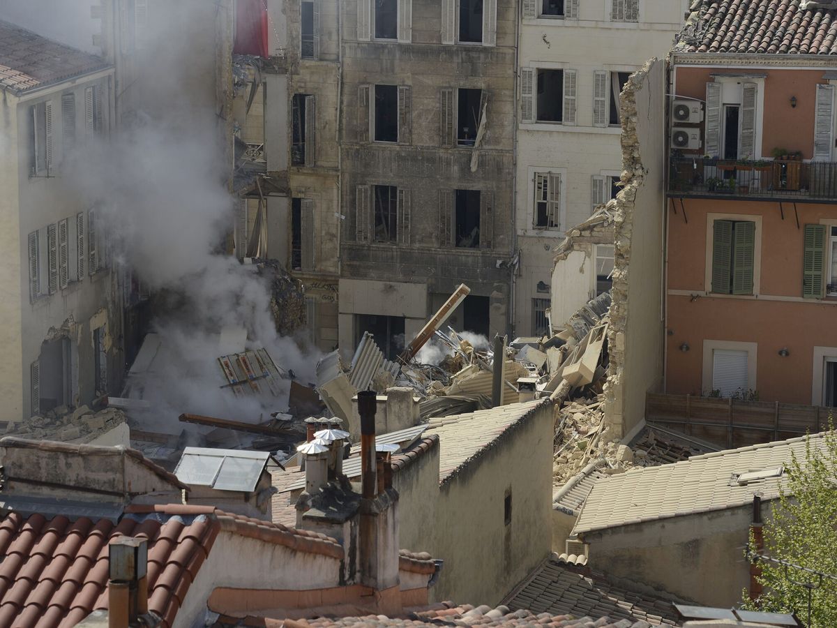 Foto: El edificio derrumbado en Marsella, Francia. (EFE/EPA/Franck Pennant)