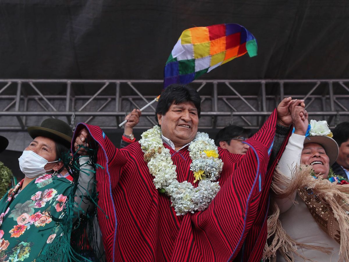 Foto: Evo Morales, a su regreso a Bolivia. (EFE)