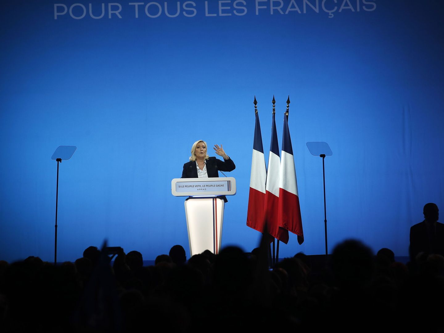 Marine Le Pen durante un discurso electoral. (Reuters)