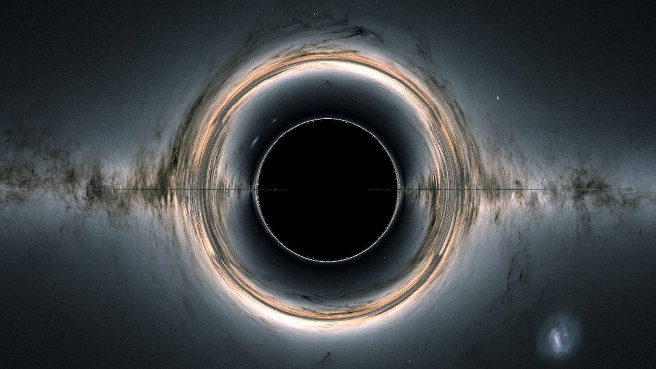 Foto: Una simulación de un agujero negro de Schwarzschild. (Muted-Carrot-7879/Reddit)