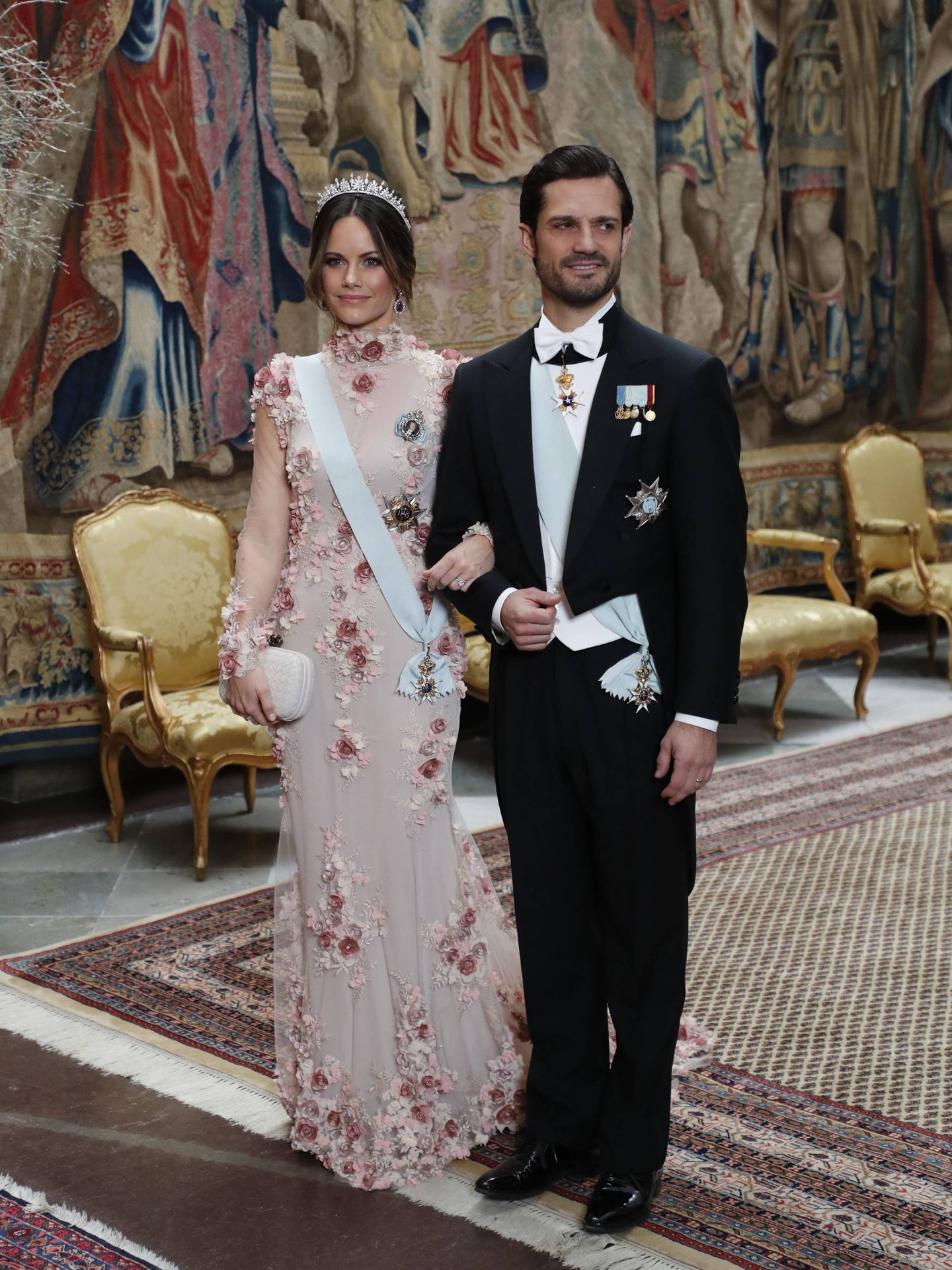 Carlos Felipe y Sofía de Suecia, en la cena de gala. (Cordon Press)