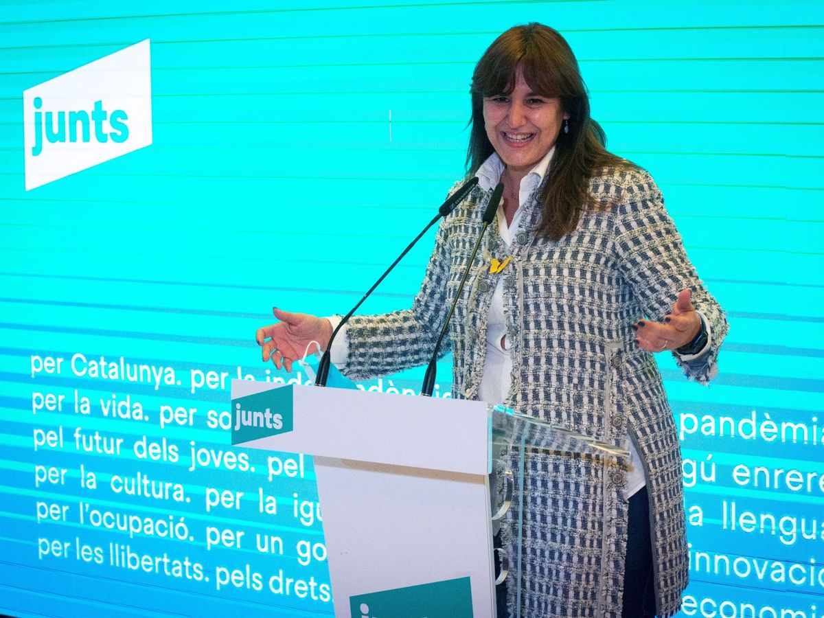 Foto: La candidata a la presidencia de la Generalitat por JXCAT, Laura Borras. (EFE)