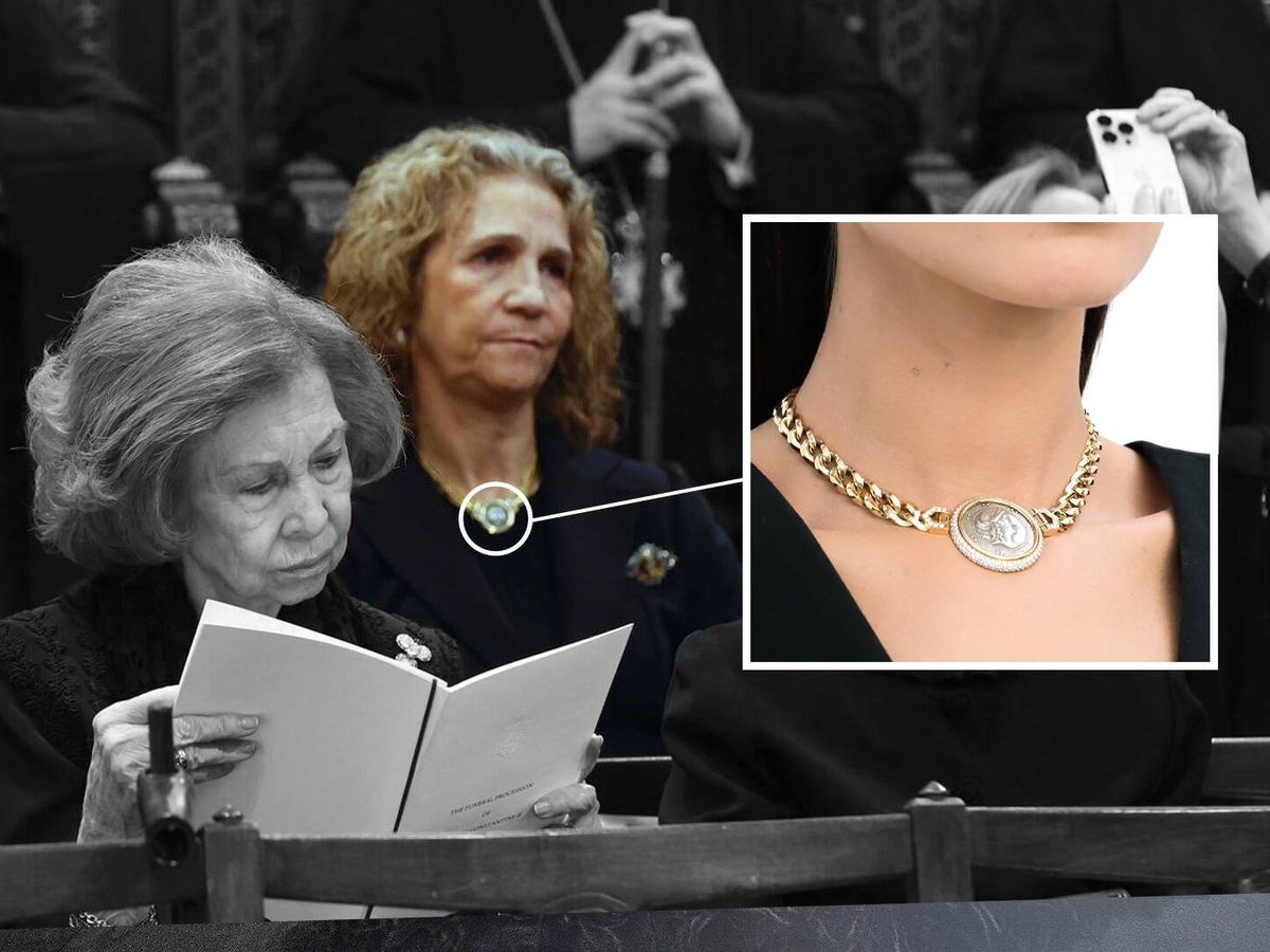 Foto: El collar de Bulgari de la infanta Elena. (Montaje: VA Diseño)