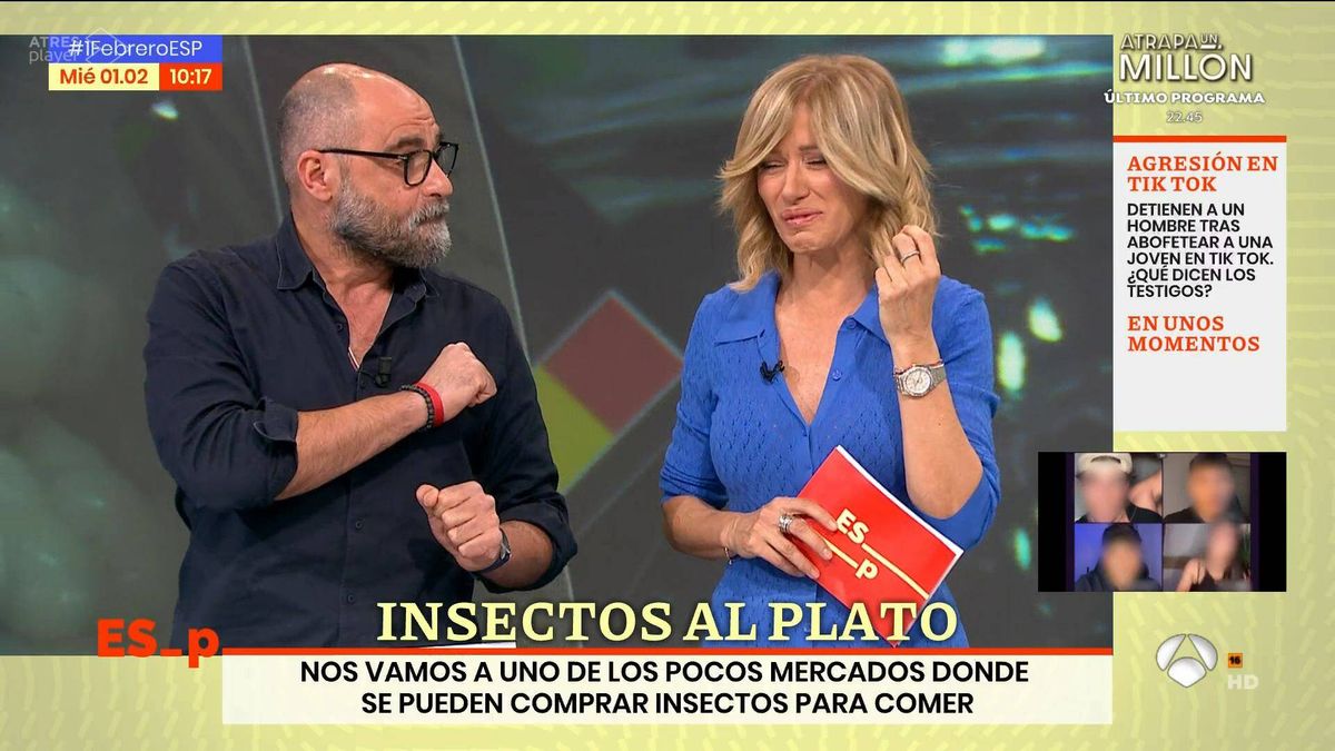 Susanna Griso se lanza a comer insectos en 'Espejo público': su cara lo dice todo