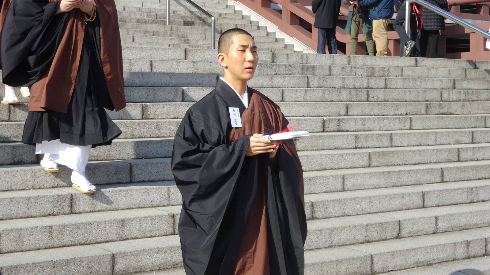 Kodo Nishimura durante su formación como monje budista. (Foto cedida/Kodo Nishimura)