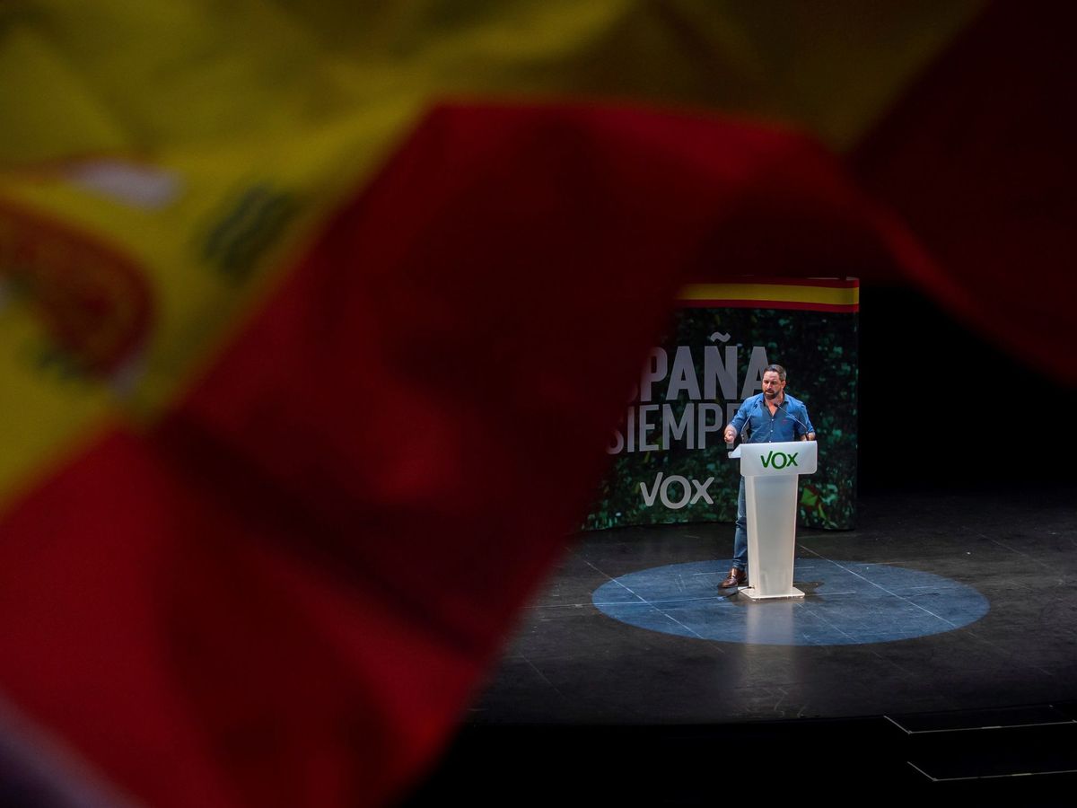 Foto: Santiago Abascal en un acto en Santander. (Efe)
