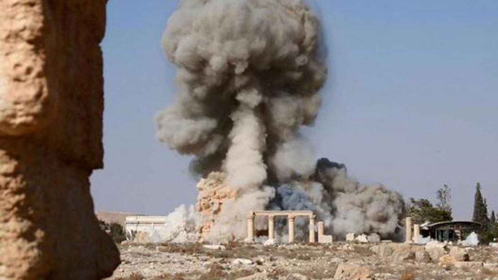 Foto: Imágnes de la destrucción del centro de Baal, en la ciudad siria de Palmira