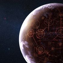 Foto: Ilustración de un planeta con una civilización avanzada orbitando una estrella binaria (NASA ILM)