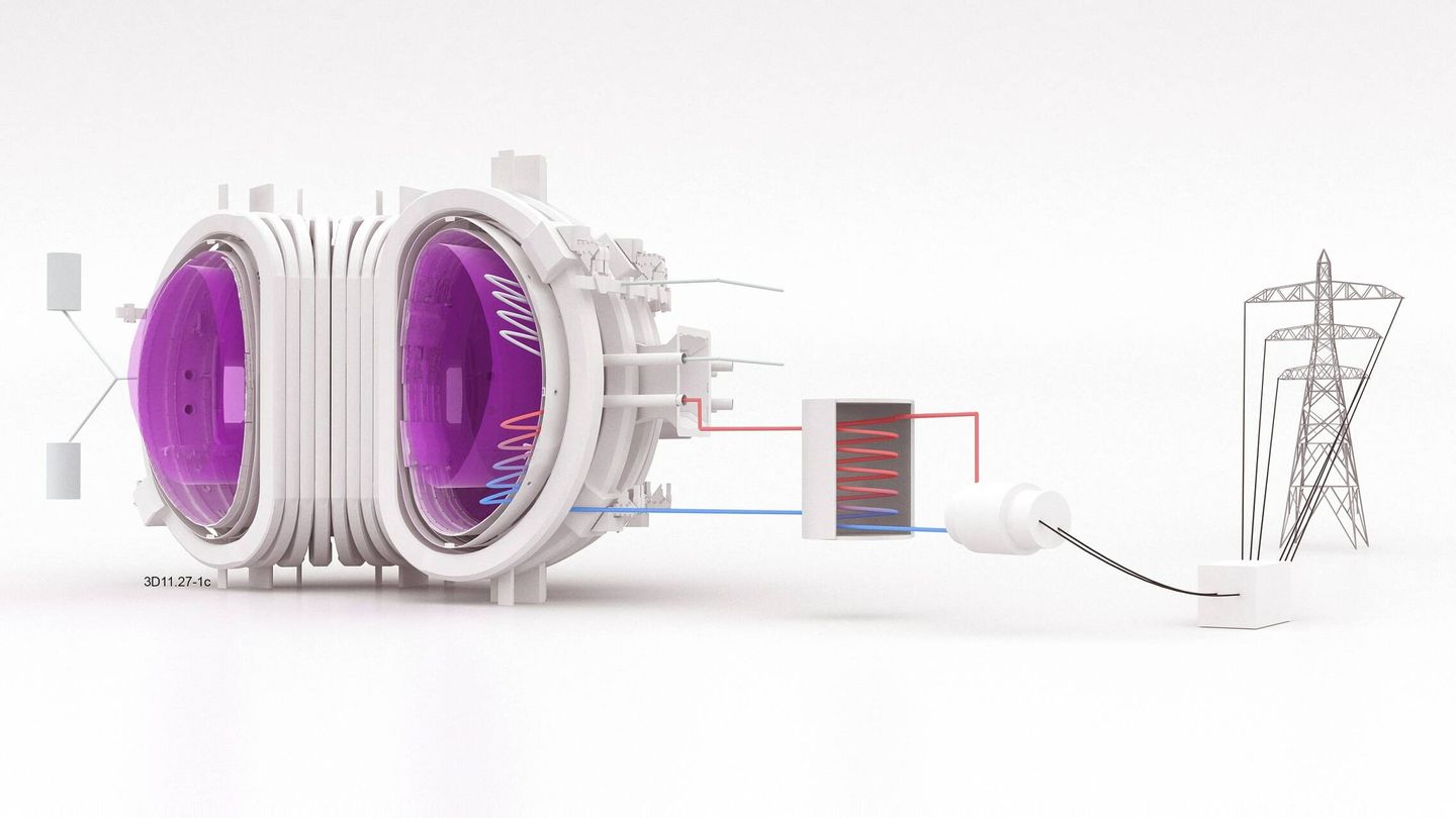 Una ilustración de DEMO, el sucesor de ITER. En teoría, podría ser uno de los primeros reactores de fusión tokamak en producir electricidad (EUROfusion)