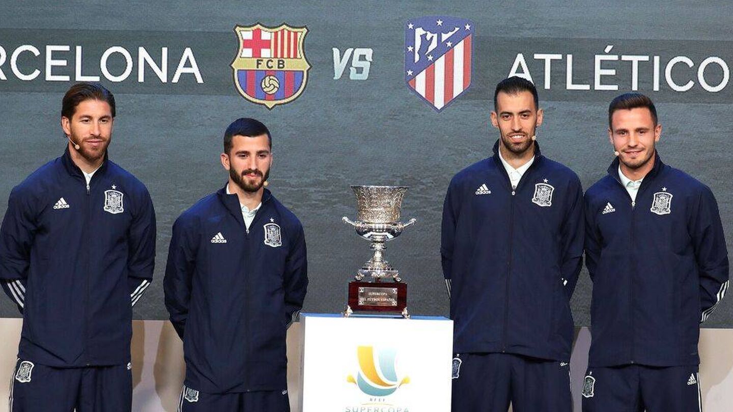Imagen del sorteo de la Supercopa de España que se disputará en Arabia. (EFE)