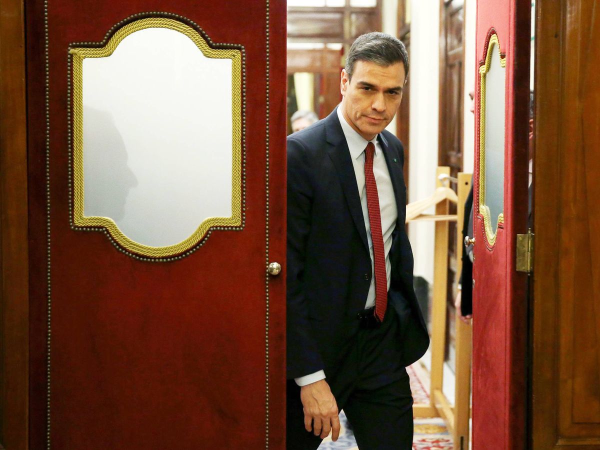 Foto: El presidente del Gobierno, Pedro Sánchez, en el Congreso este miércoles. (EFE)