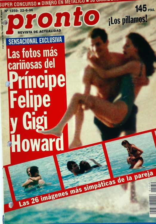 El príncipe Felipe y Gigi Howard en la portada de la revista 'Pronto'.
