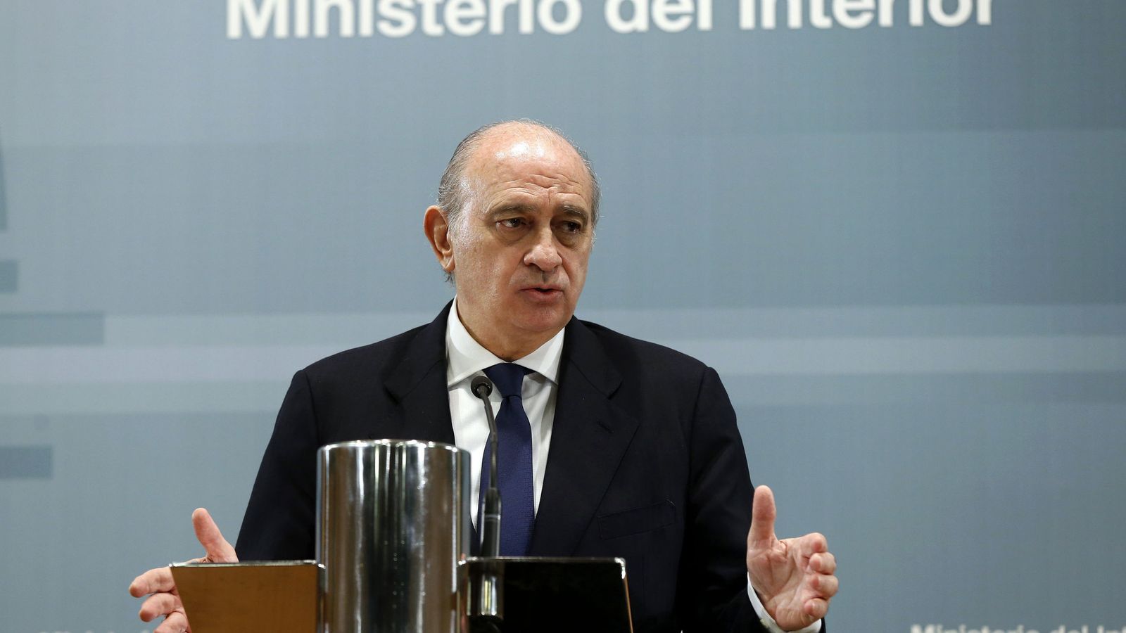 Foto: El ministro de Interior en funciones, Jorge Fernández Díaz, en una rueda de prensa. (EFE)