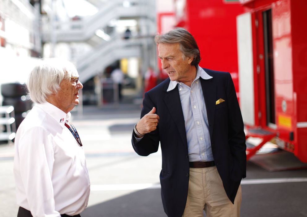 Foto: Montezemolo y Ecclestone en una charla por el 'paddock'.