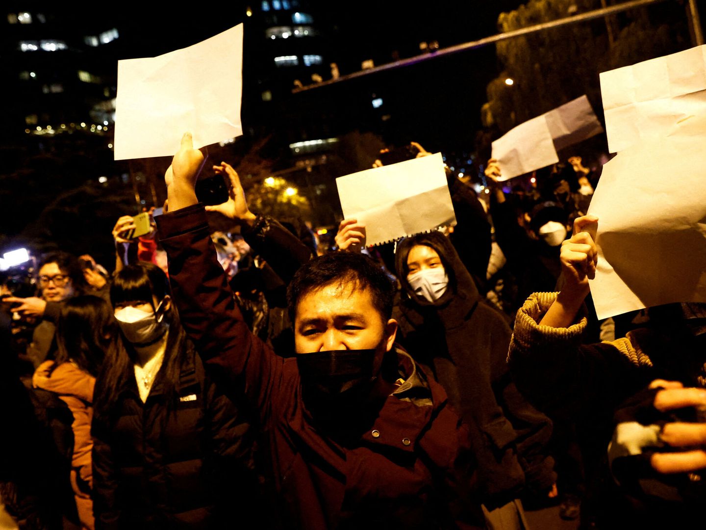 Protestas en Beijing en noviembre. (Reuters/Thomas Peter)