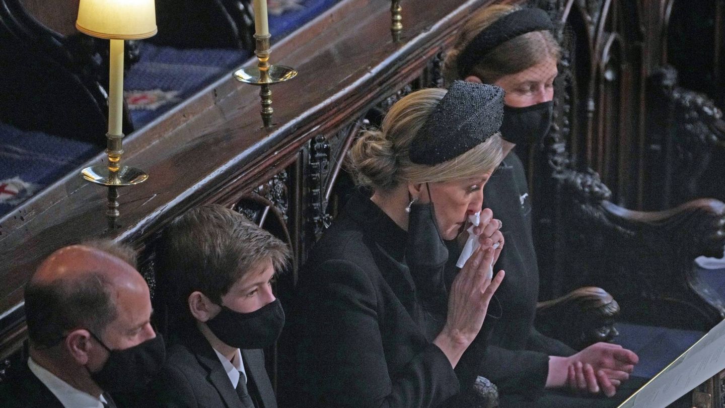 Sophie de Wessex, durante el funeral. (Cordon Press)